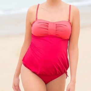 Cache Coeur Maternity Tankini Convertible Wireless Removable Pads S Color-block